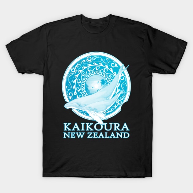 Humpback whales Shield of Kaikoura New Zealand T-Shirt by NicGrayTees